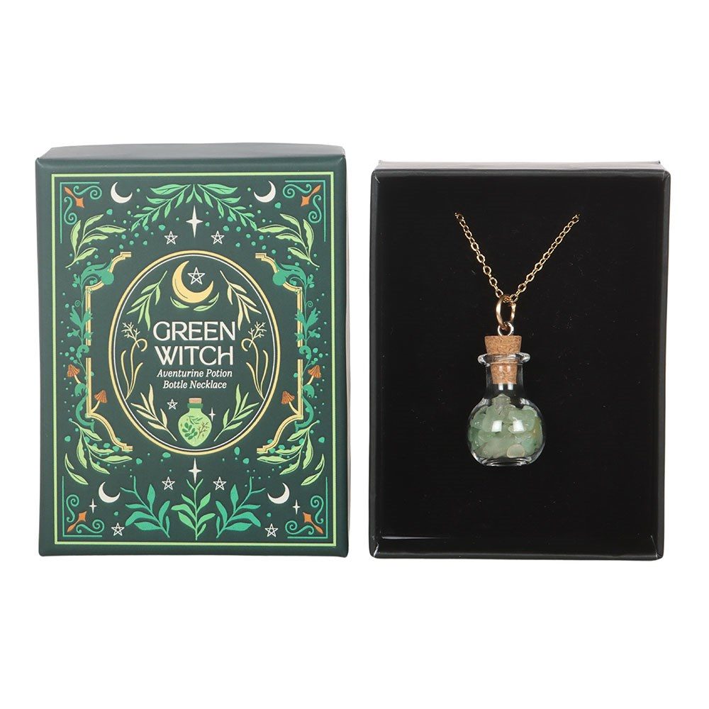 Something Different - Green Witch Aventurine Potion Bottle Ketting - Groen